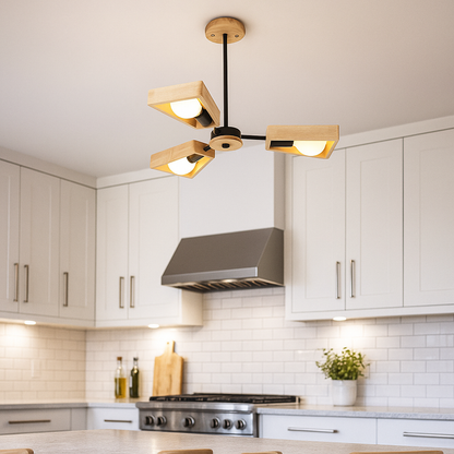 Stylowy Drewniany Żyrandol | Oświetlenie Sufitowe