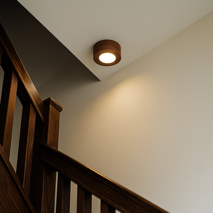 Nowoczesna Drewniana Brązowa Lampa Sufitowa | LED