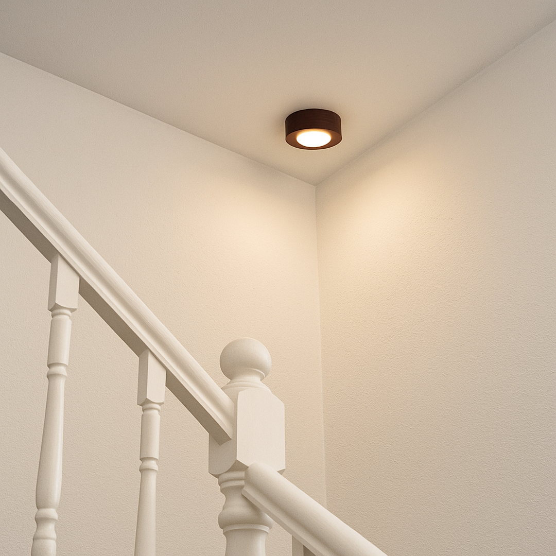 Nowoczesna Drewniana Brązowa Lampa Sufitowa | LED