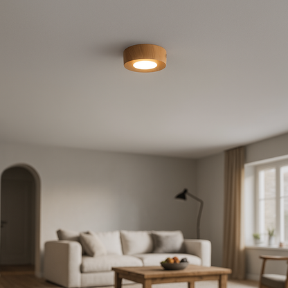 Nowoczesna Drewniana Brązowa Lampa Sufitowa | LED