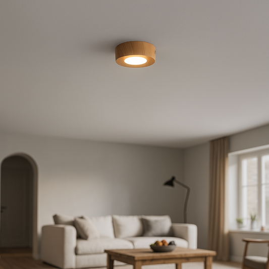 Nowoczesna Drewniana Brązowa Lampa Sufitowa | LED