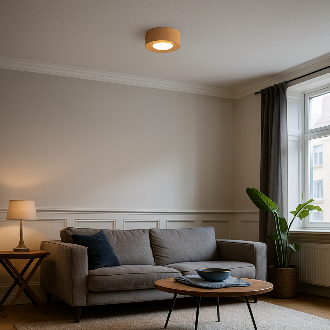 Nowoczesna Drewniana Brązowa Lampa Sufitowa | LED