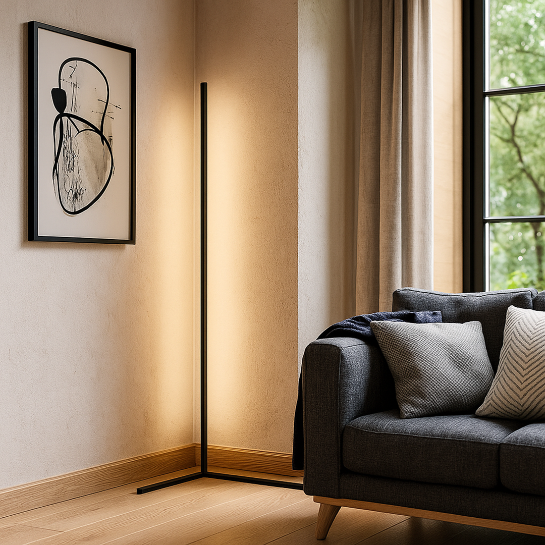 Skandynawska Narożna Lampa Podłogowa | Nowoczesna