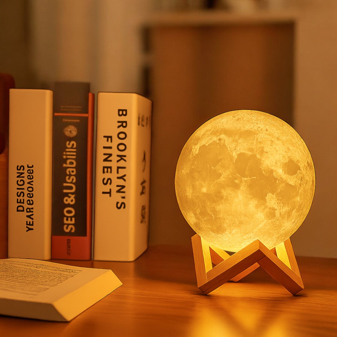 Ładowalna Lampa Księżycowa Do Sypialni | Sterowanie Dotykowe