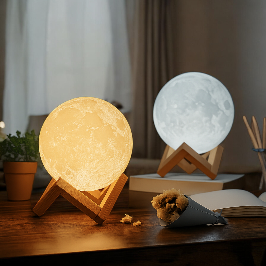 Ładowalna Lampa Księżycowa Do Sypialni | Sterowanie Dotykowe