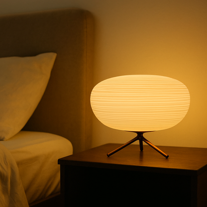 Nowoczesna Szklana Lampa Stołowa | Miękkie Światło