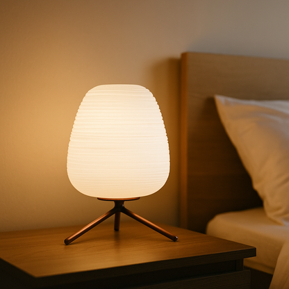 Nowoczesna Szklana Lampa Stołowa | Miękkie Światło