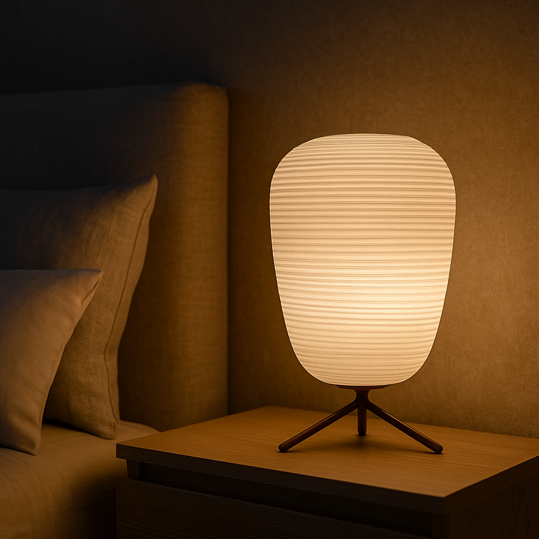 Nowoczesna Szklana Lampa Stołowa | Miękkie Światło