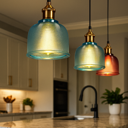 Skandynawska Szklana Lampa Wisząca Retro | Kolorowa