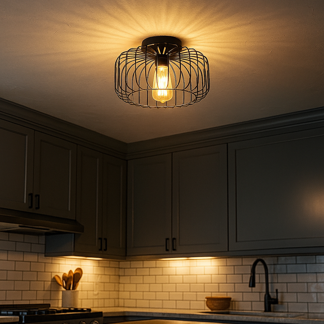 Czarna Lampa Sufitowa | Nowoczesna