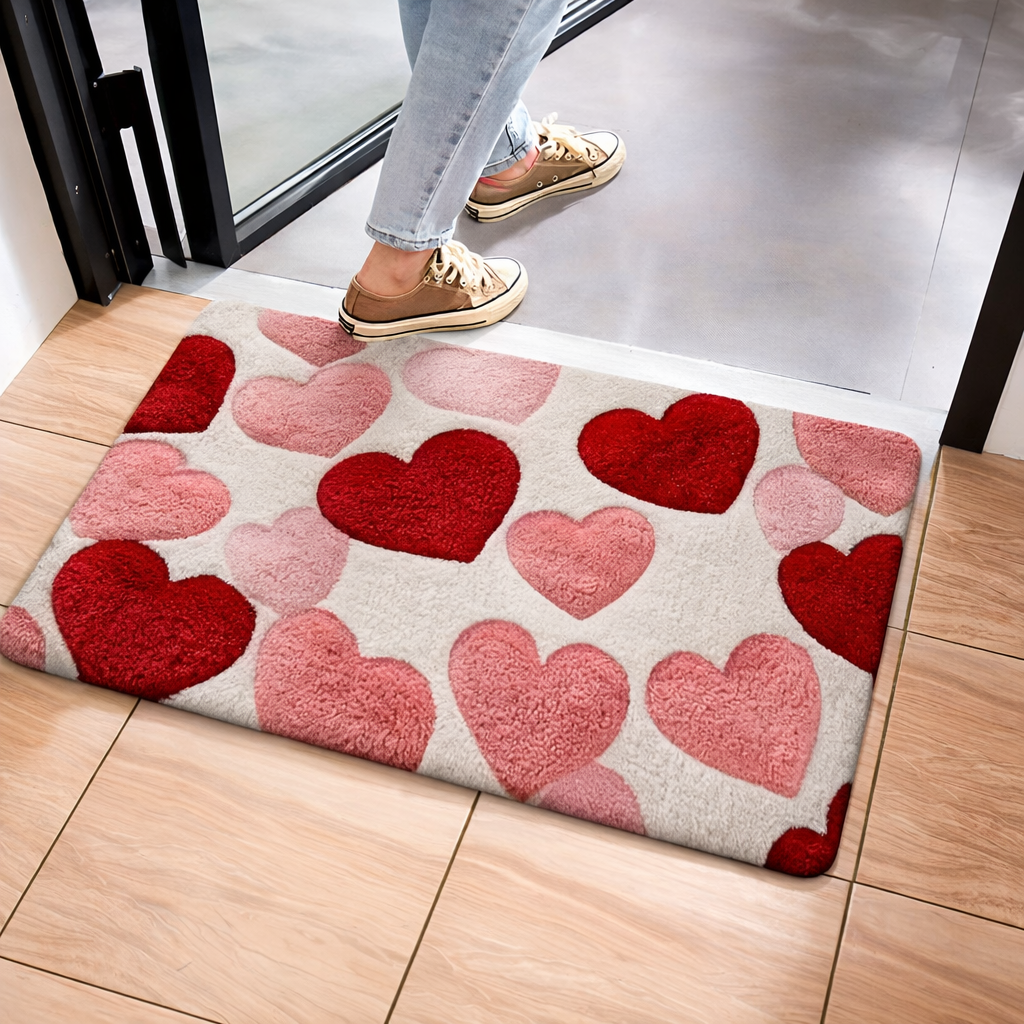Serce Wycieraczka Pod Drzwi Dekoracyjna Prostokątna