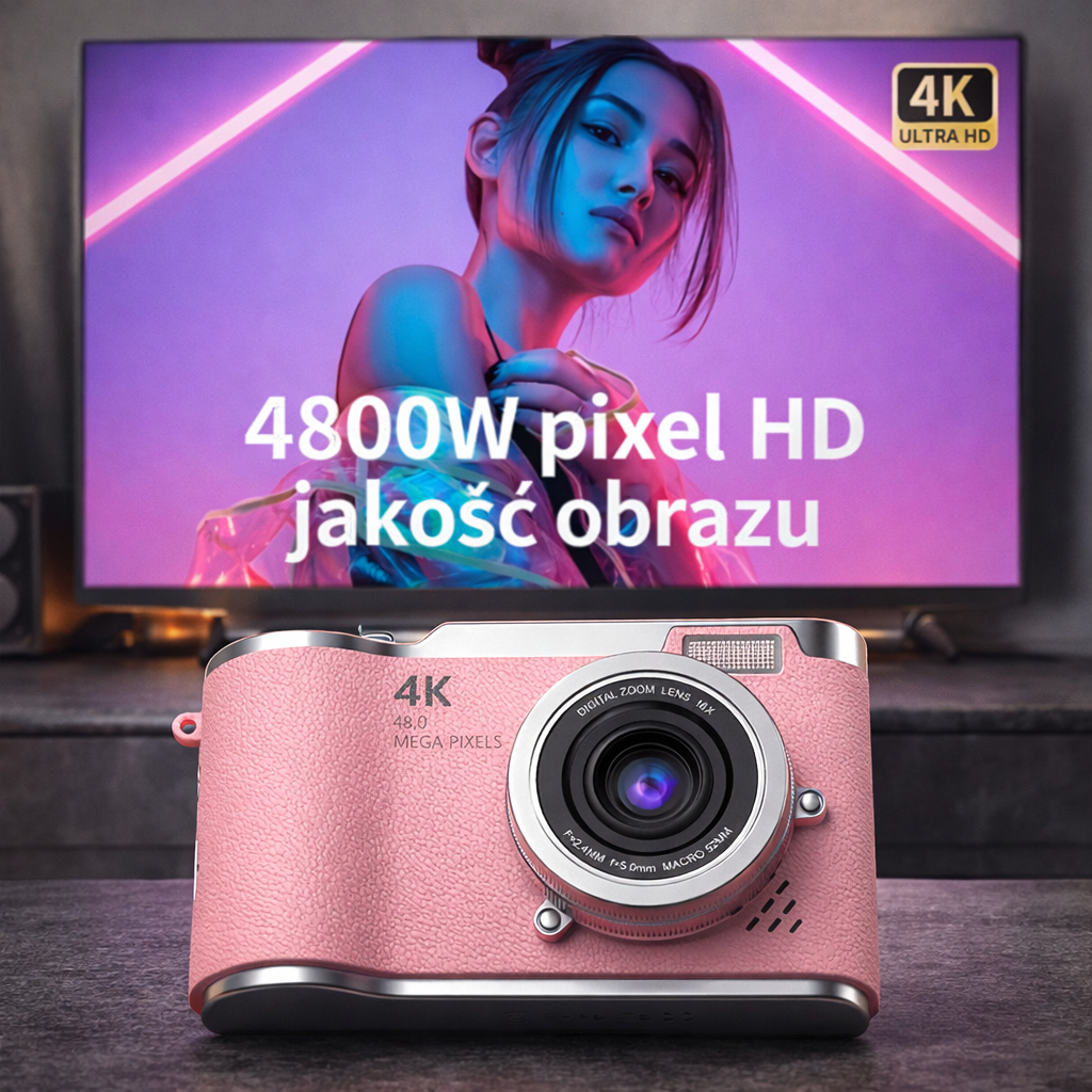 4K Digital Camera with Rotating Screen for Vlogging