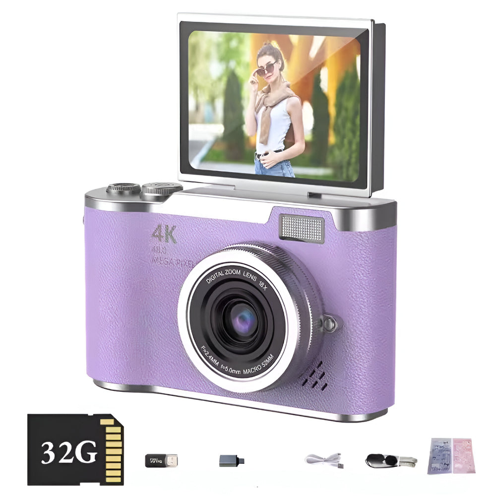 Digital Camera 4K Rotating Screen 8x Zoom Camera