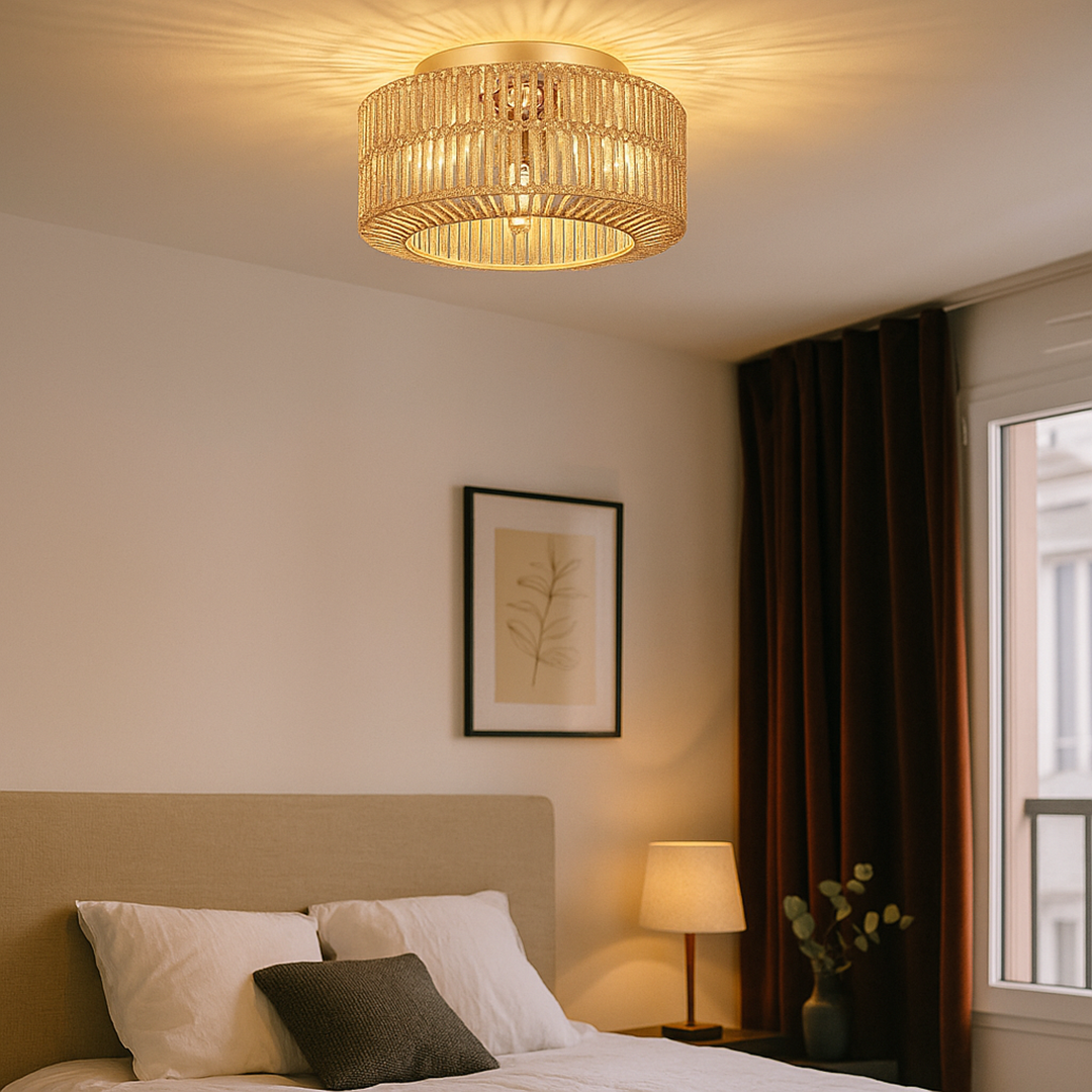 Boho Rattanowa Lampa Sufitowa | Stylowa