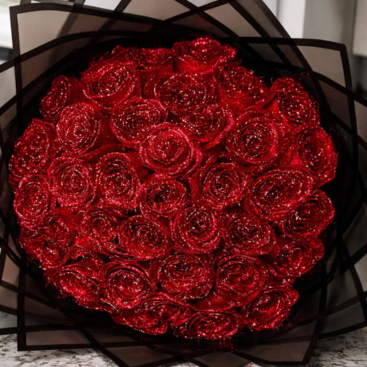 Gift Decorative Glittery Rose Bouquet for Special Occasions