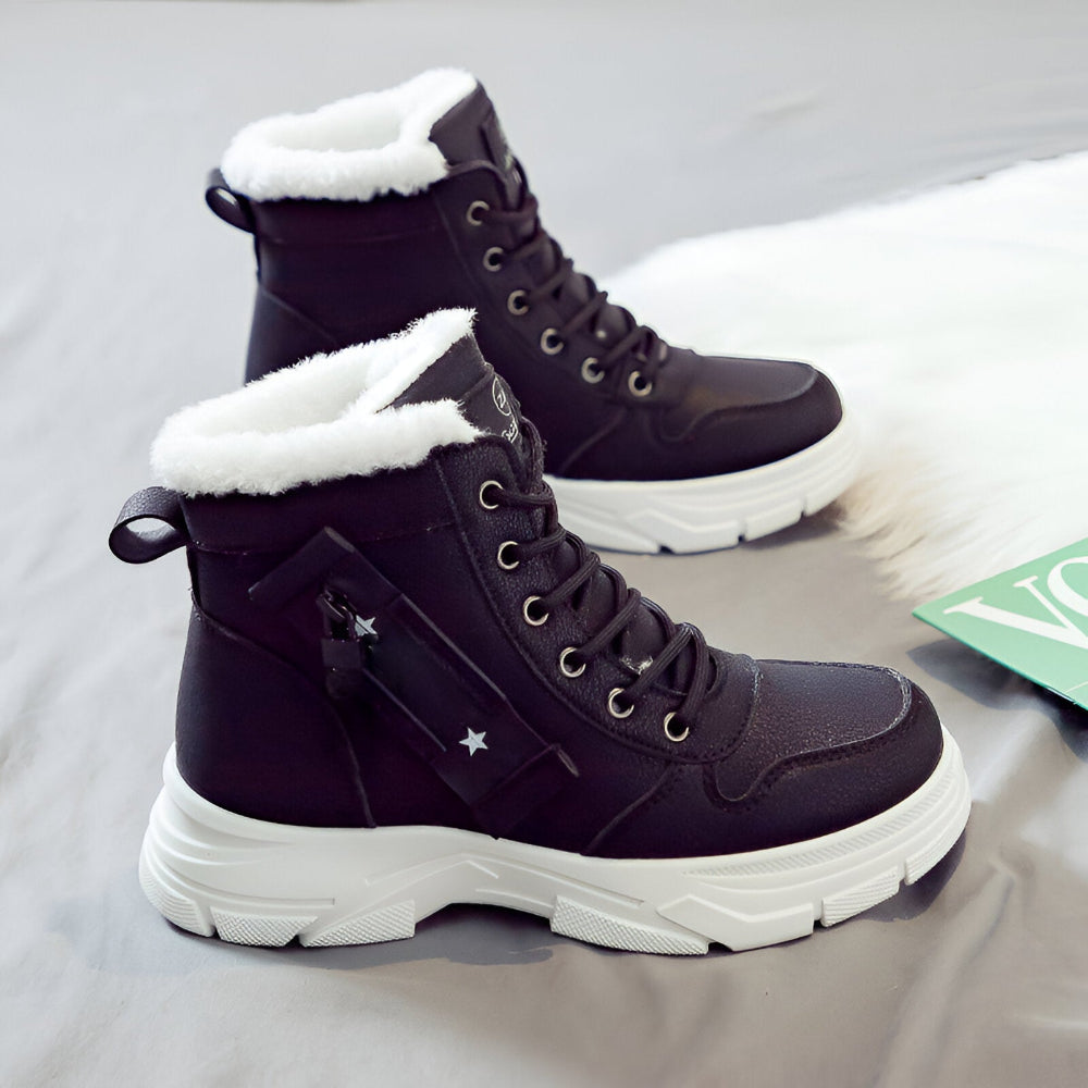 Women's Winter Shoes Platform Zipper Medium Shaft