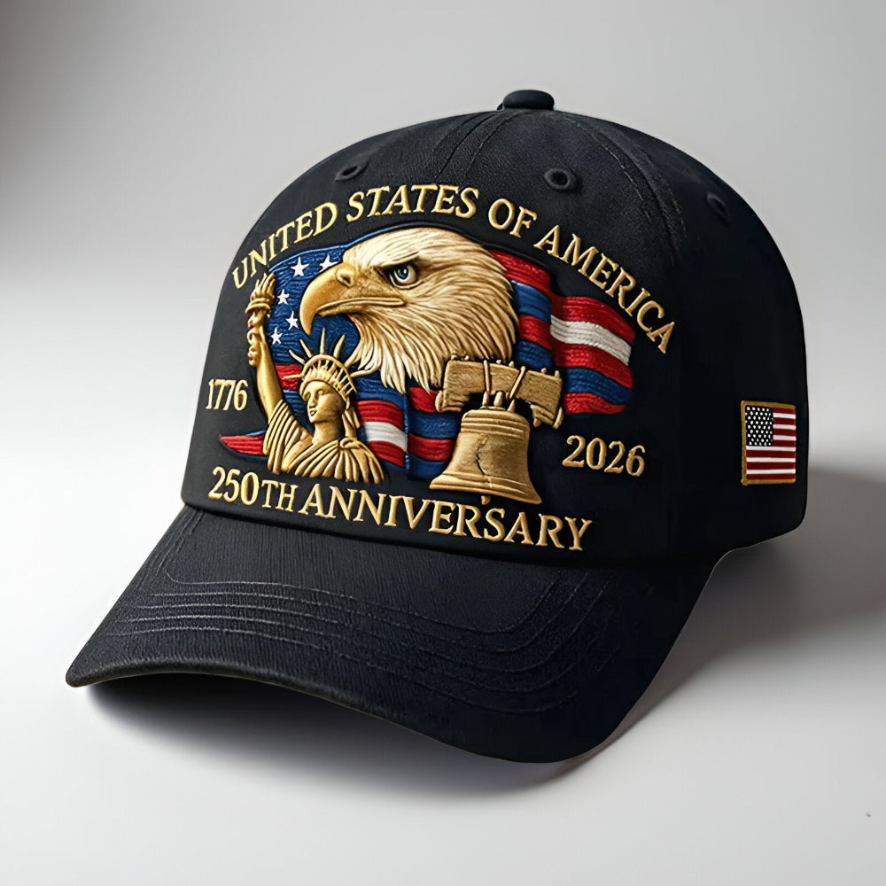 Embroidered Baseball Cap Eagle Motif Patriotic Style