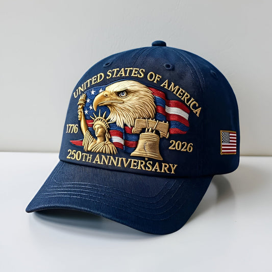 Embroidered Baseball Cap Eagle Motif Patriotic Style