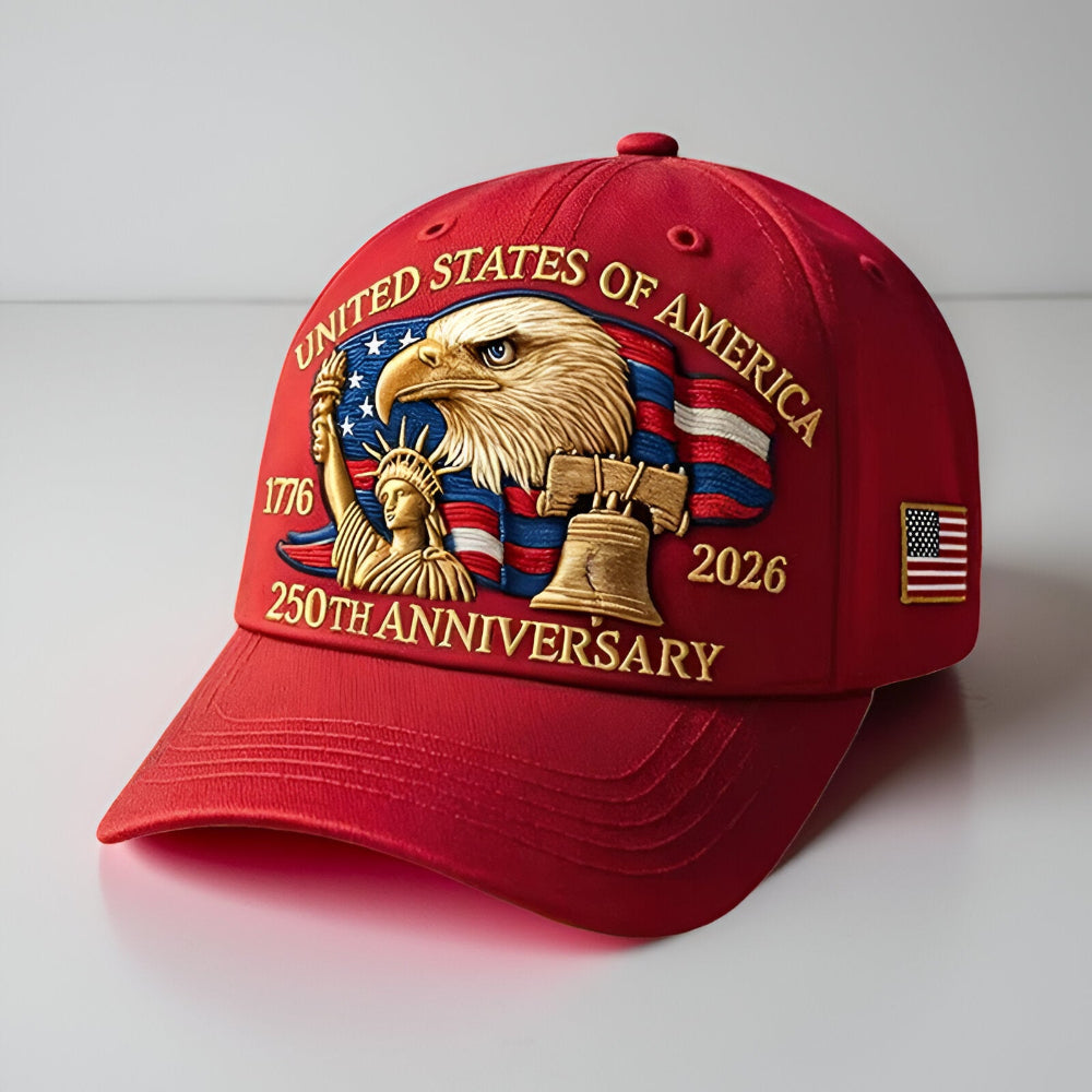 Embroidered Baseball Cap Eagle Motif Patriotic Style