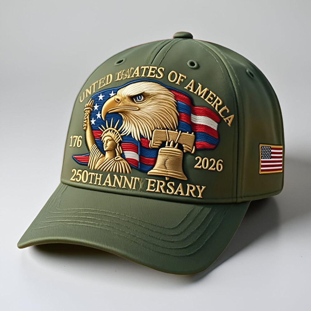 Embroidered Baseball Cap Eagle Motif Patriotic Style