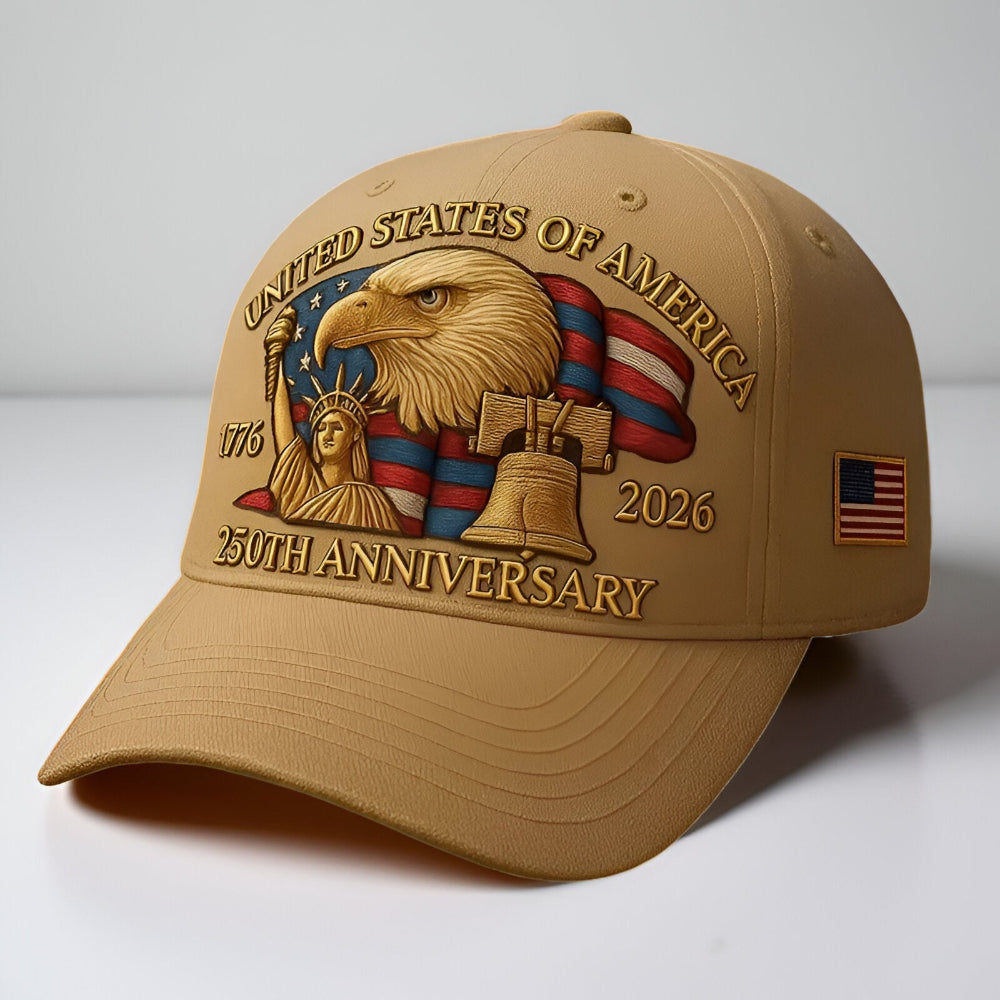 Embroidered Baseball Cap Eagle Motif Patriotic Style