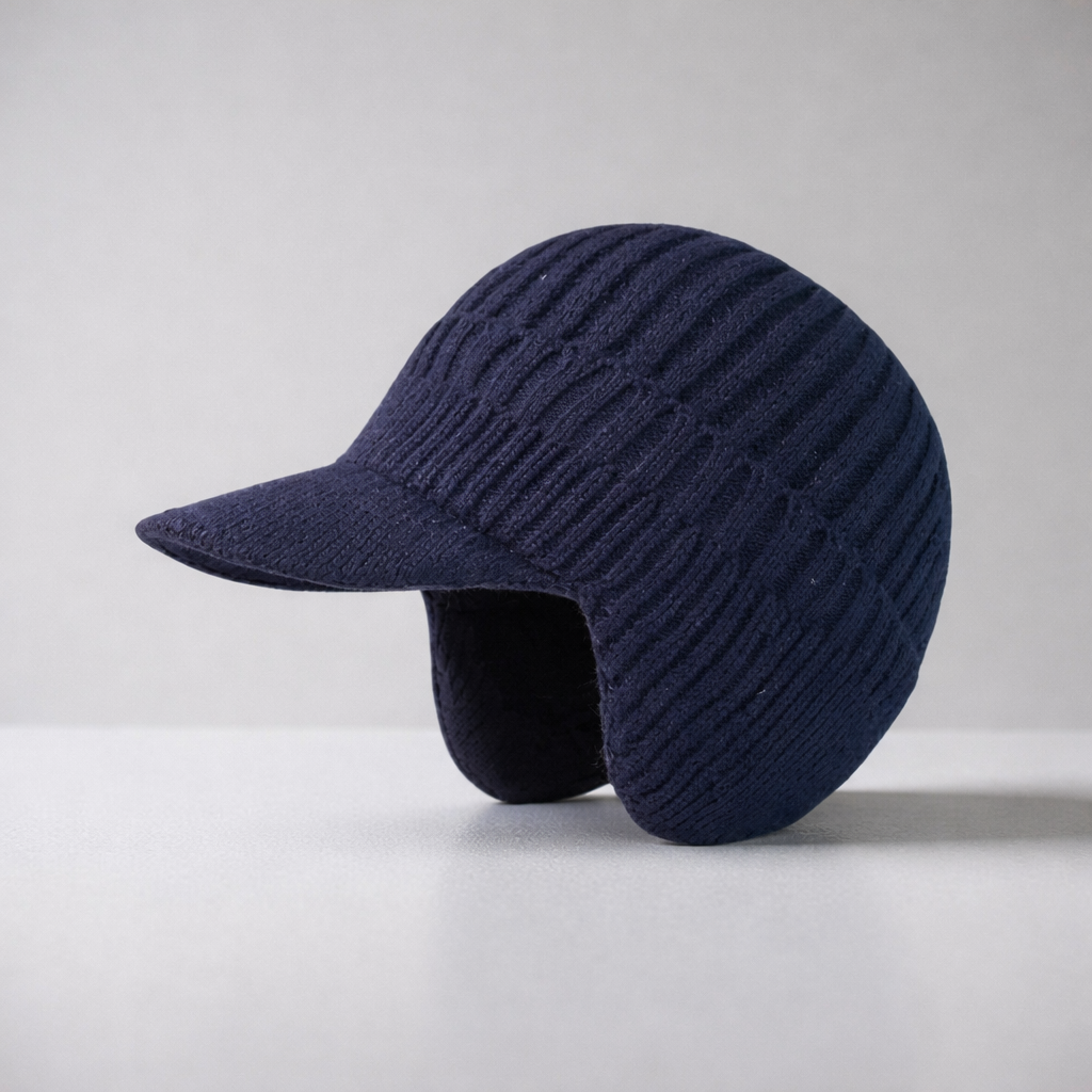 Winter Hat Visor Ear Muffs Knitted