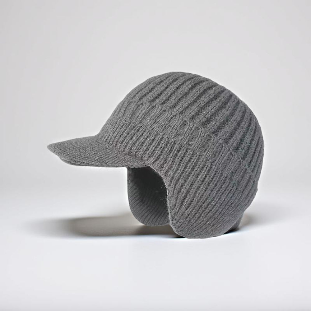 Winter Hat Visor Ear Muffs Knitted
