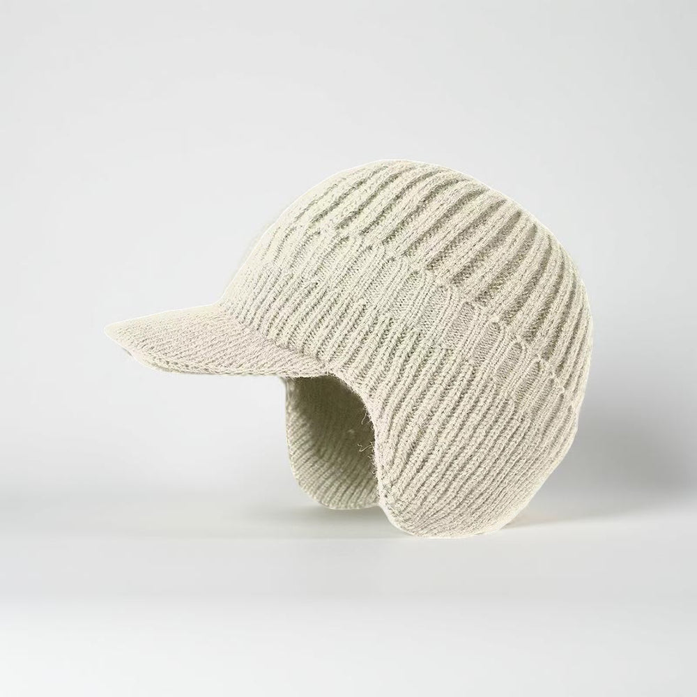 Winter Hat Visor Ear Muffs Knitted