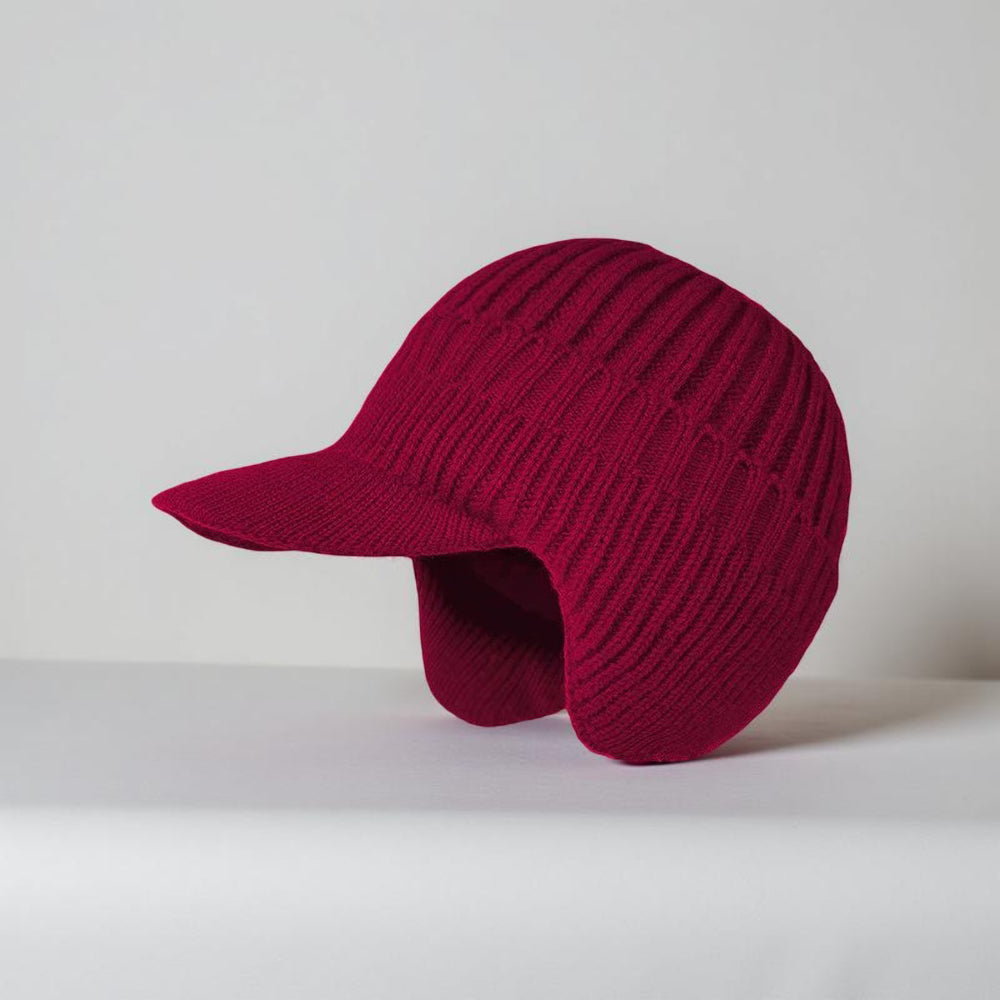 Winter Hat Visor Ear Muffs Knitted