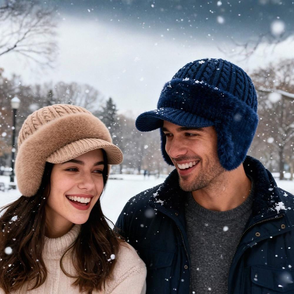 Winter Hat Earflaps Visor Trapper Style