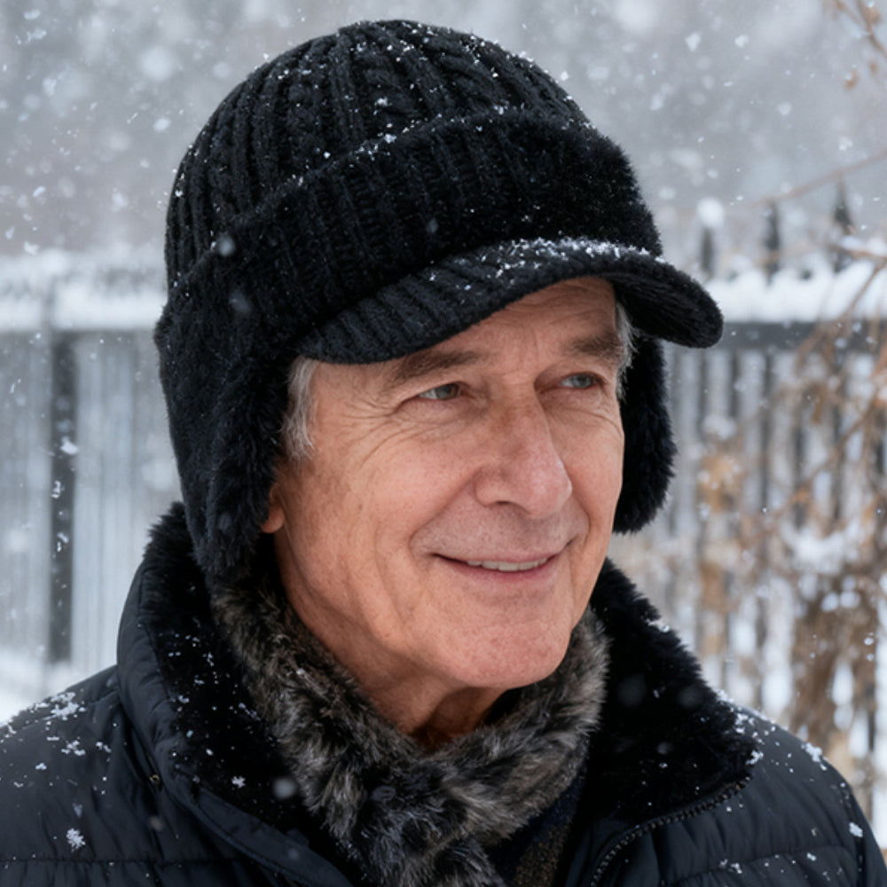 Winter Hat Earflaps Visor Trapper Style