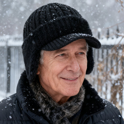 Winter Hat Earflaps Visor Trapper Style