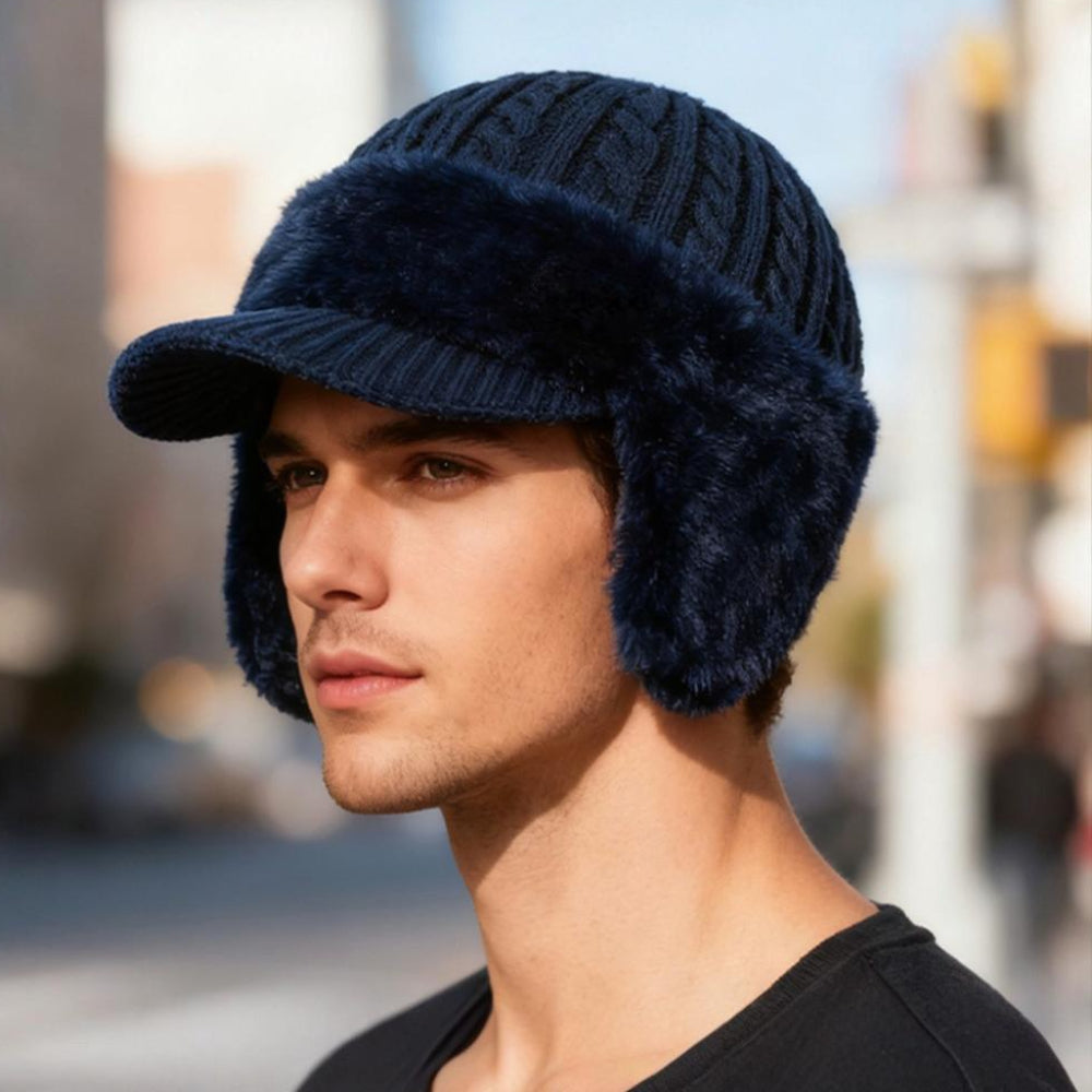 Winter Hat Earflaps Visor Trapper Style