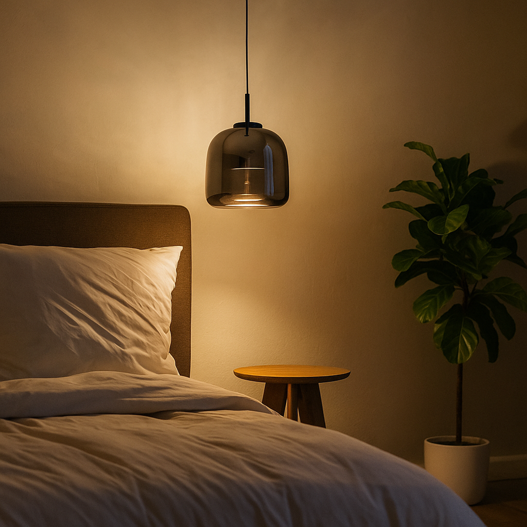 Dekoracyjna Czarna Szklana Lampa Wisząca | Nowoczesna