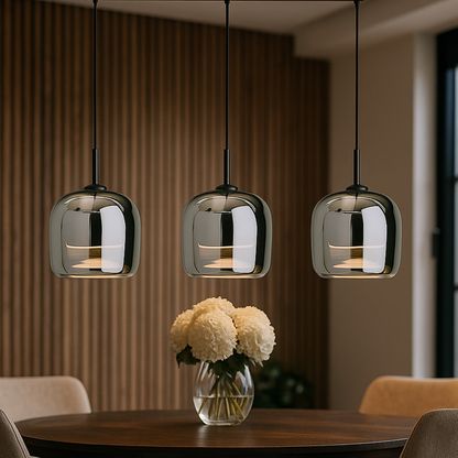 Dekoracyjna Czarna Szklana Lampa Wisząca | Nowoczesna