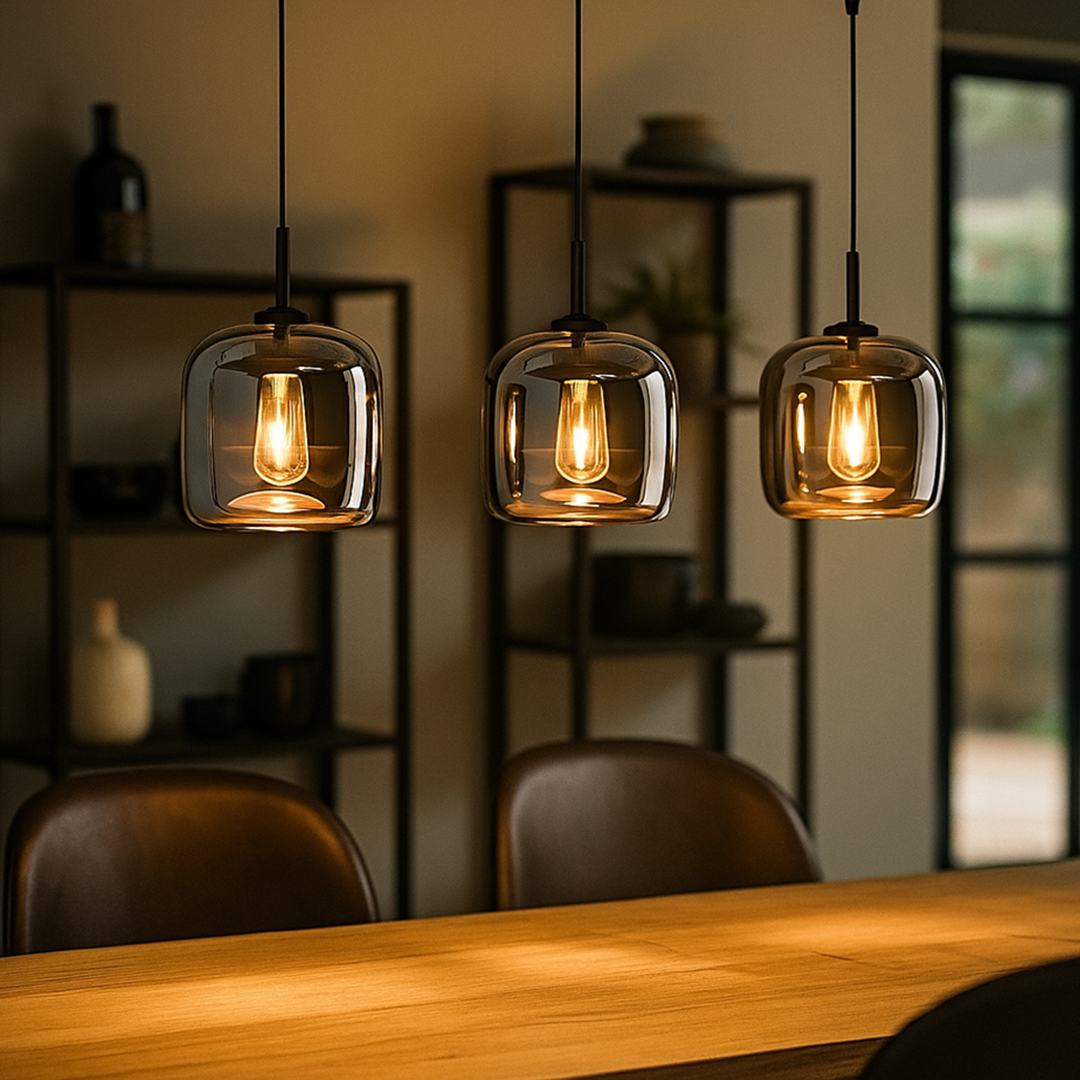 Dekoracyjna Czarna Szklana Lampa Wisząca | Nowoczesna