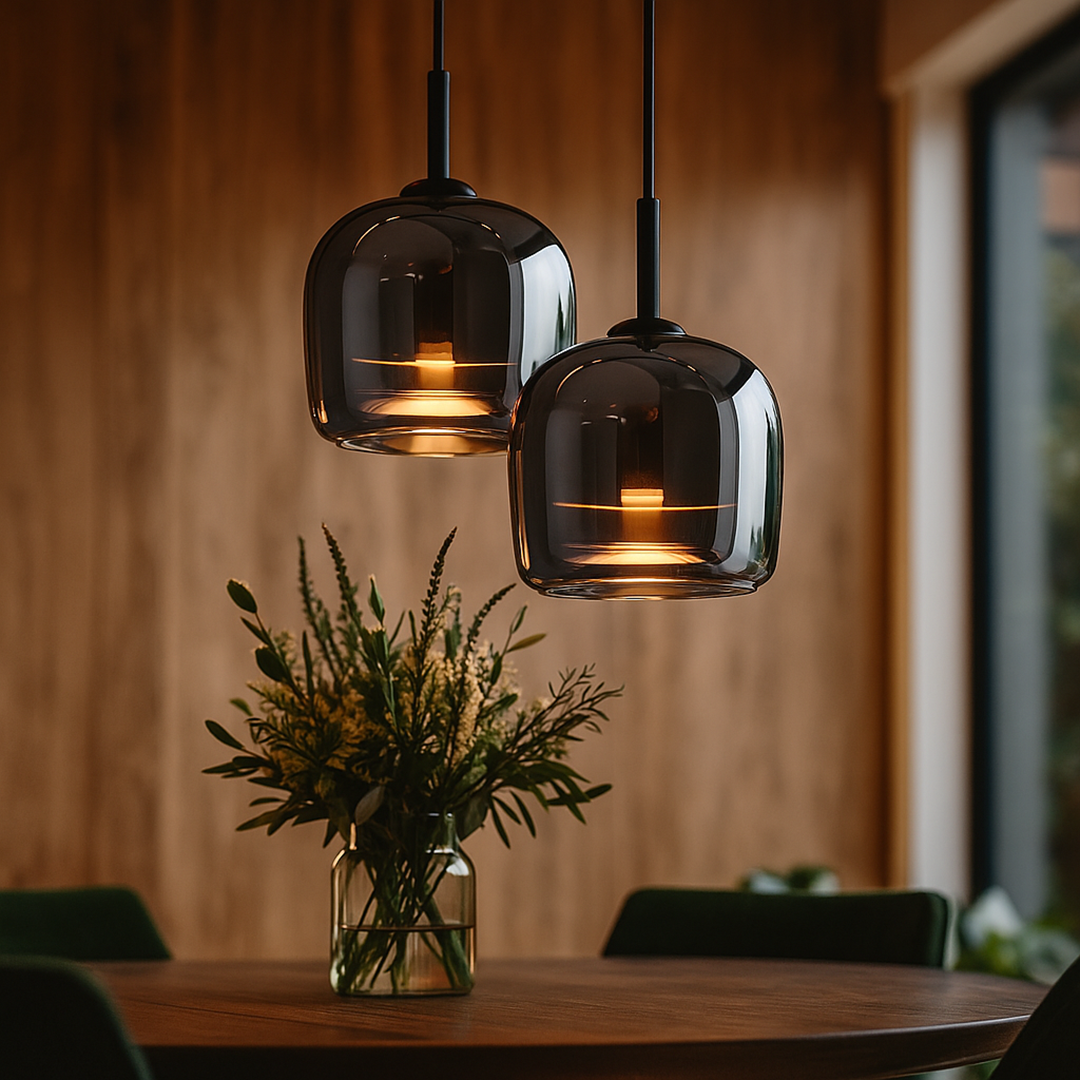 Dekoracyjna Czarna Szklana Lampa Wisząca | Nowoczesna