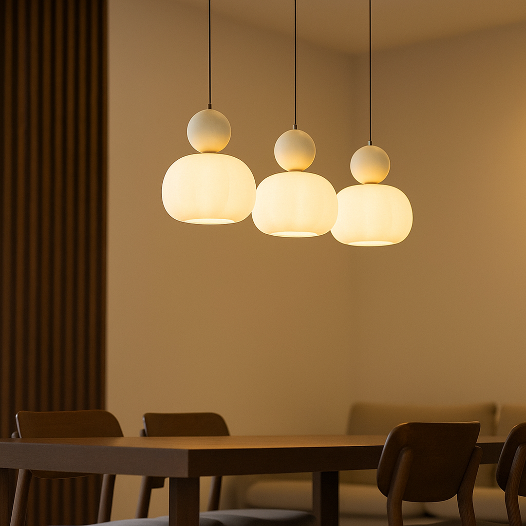 Dekoracyjna Kremowa Lampa Wisząca | Art Deco