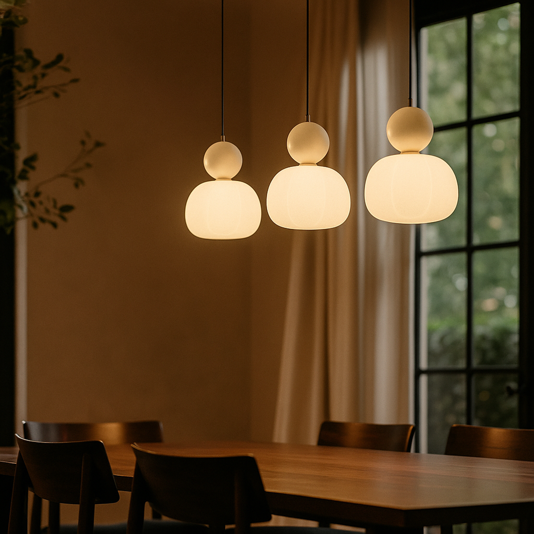 Dekoracyjna Kremowa Lampa Wisząca | Art Deco