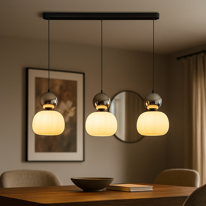 Dekoracyjna Kremowa Lampa Wisząca | Art Deco