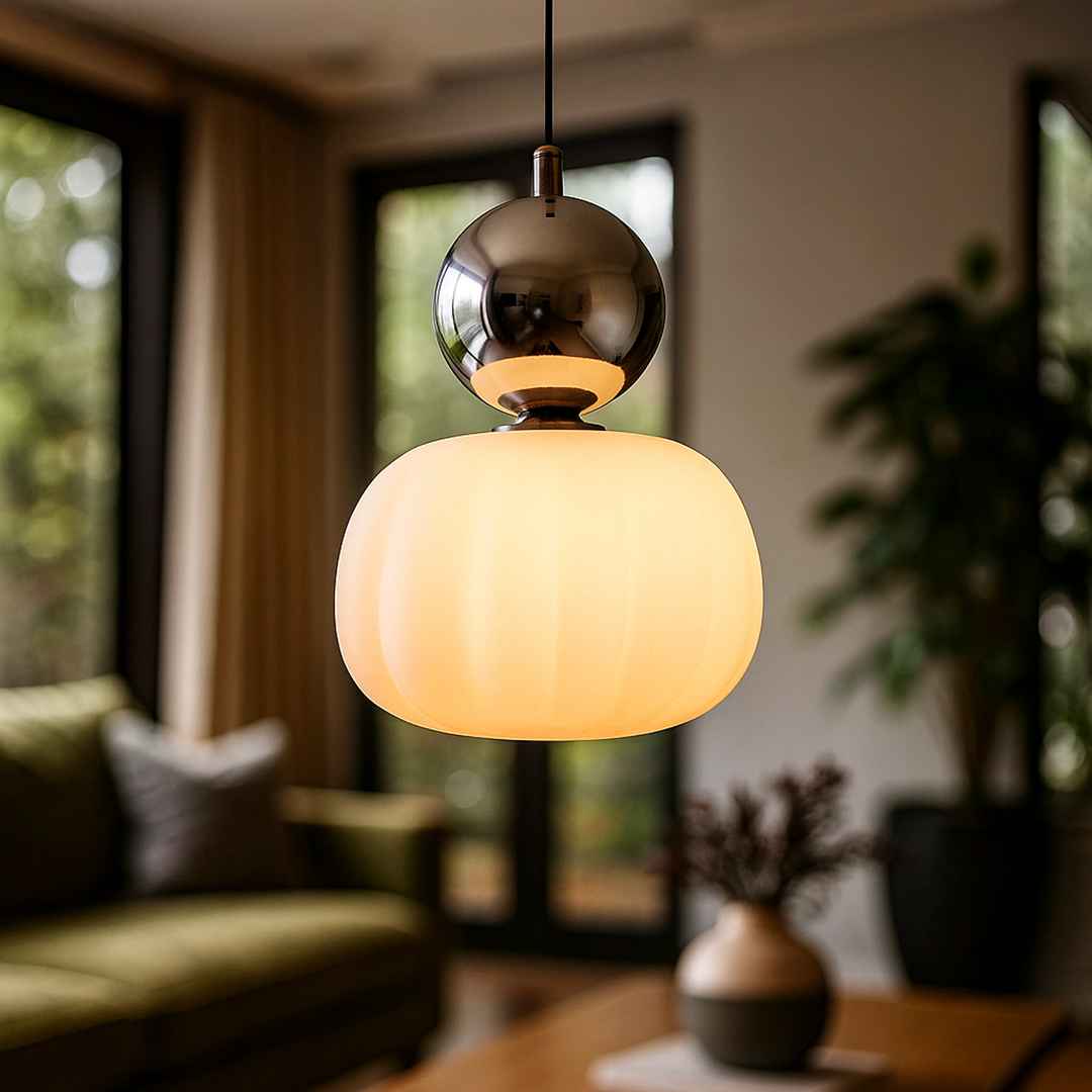 Dekoracyjna Kremowa Lampa Wisząca | Art Deco