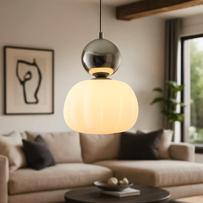 Dekoracyjna Kremowa Lampa Wisząca | Art Deco