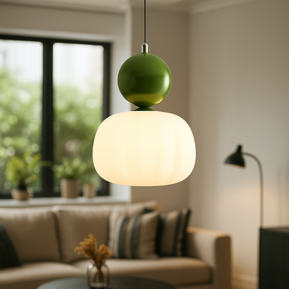 Dekoracyjna Kremowa Lampa Wisząca | Art Deco