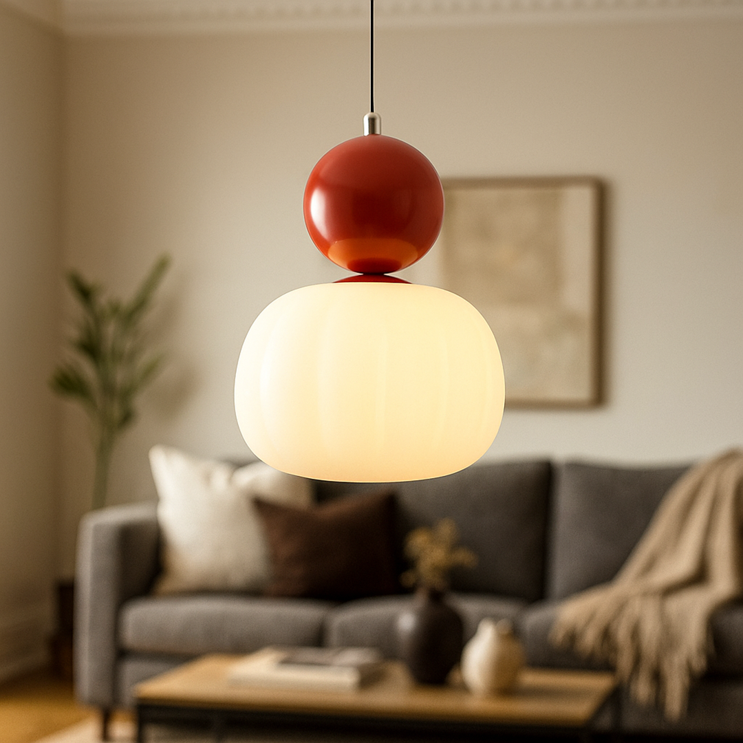 Dekoracyjna Kremowa Lampa Wisząca | Art Deco