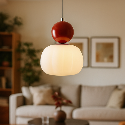 Dekoracyjna Kremowa Lampa Wisząca | Art Deco