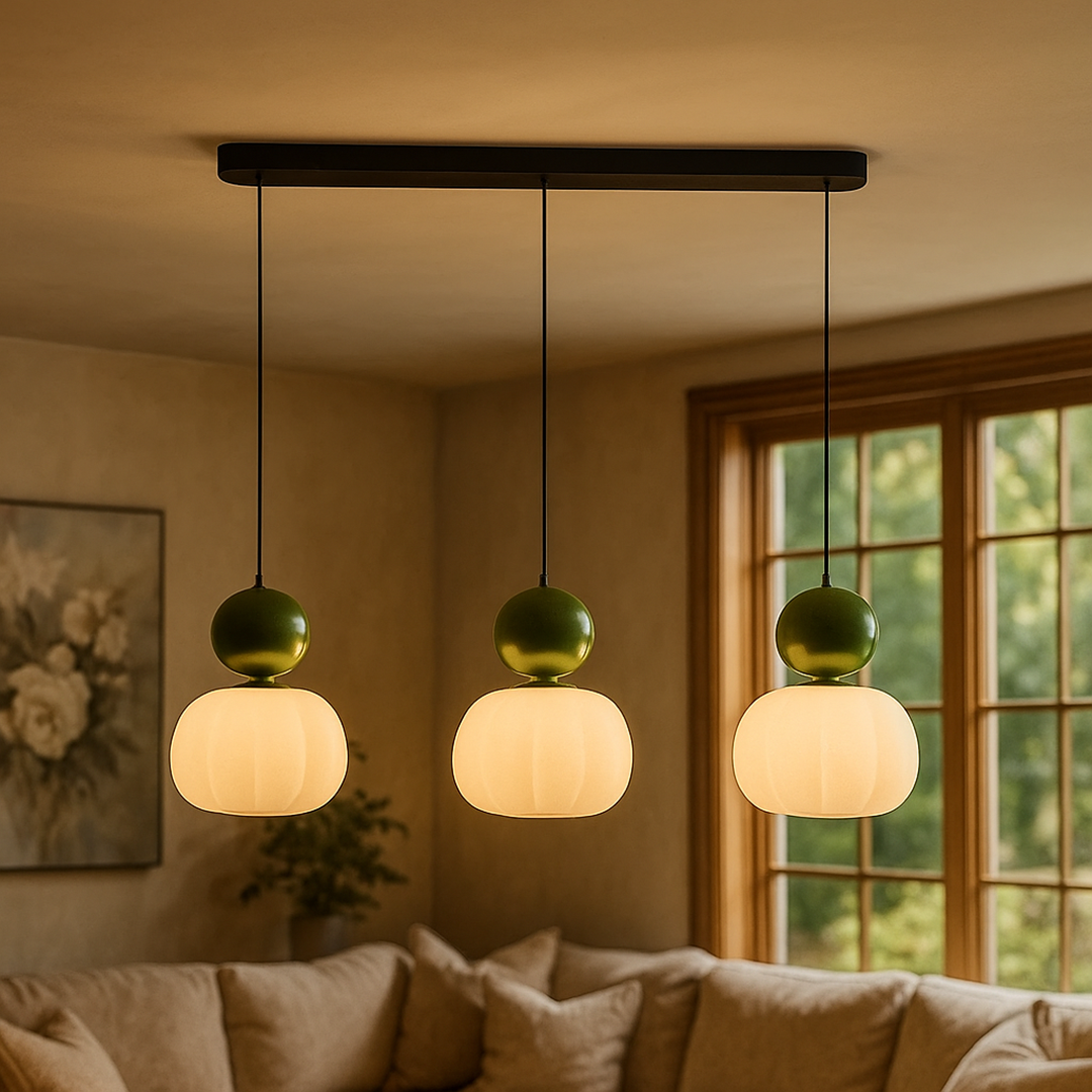 Dekoracyjna Kremowa Lampa Wisząca | Art Deco