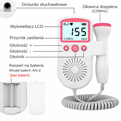 Digital Fetal Heartbeat Detector Home Doppler Heart