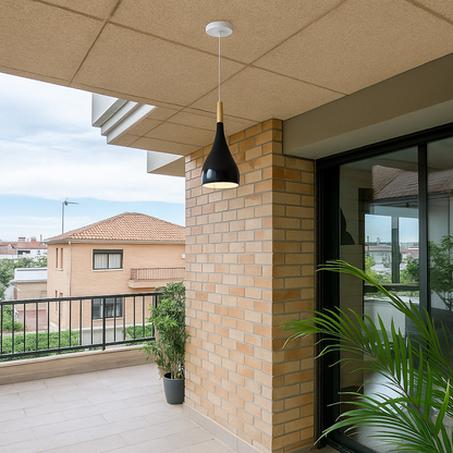 Drewniano-Żelazna Lampa Wisząca | Oświetlenie Przemysłowe