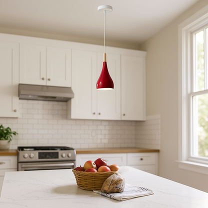 Drewniano-Żelazna Lampa Wisząca | Oświetlenie Przemysłowe