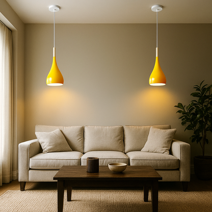 Drewniano-Żelazna Lampa Wisząca | Oświetlenie Przemysłowe